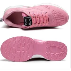 Comfort Wear Fashion Pink Breathable Mesh Sneakers with Cushioned Sole Sz35/4.5